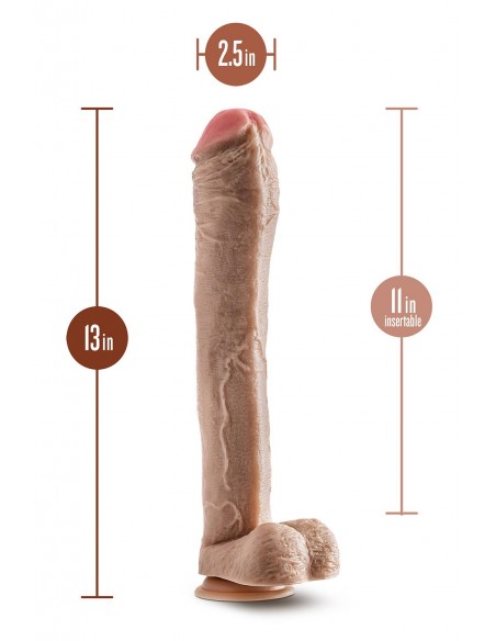 DR. SKIN MR. ED 13 INCH DILDO WITH BALLS BEIGE