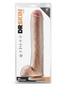 DR. SKIN DR. MICHAEL 14 INCH DILDO WITH BALLS BEIGE 2