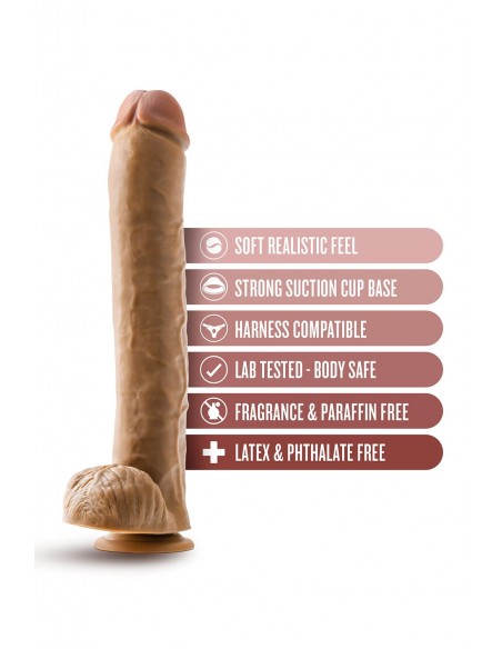 DR. SKIN DR. MICHAEL 14 INCH DILDO WITH BALLS TAN