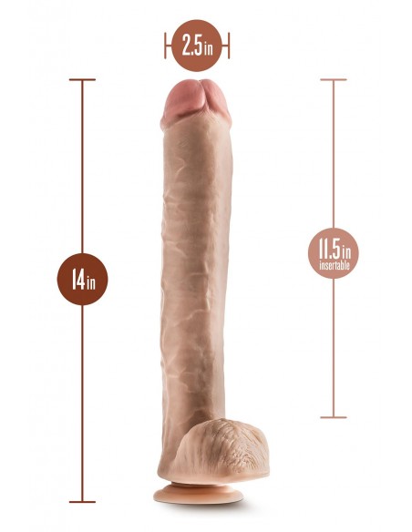 DR. SKIN DR. MICHAEL 14 INCH DILDO WITH BALLS BEIGE