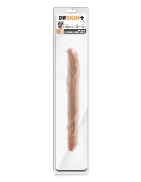 DR. SKIN PLUS 14â€ POSABLE DOUBLE DONG BEIGE