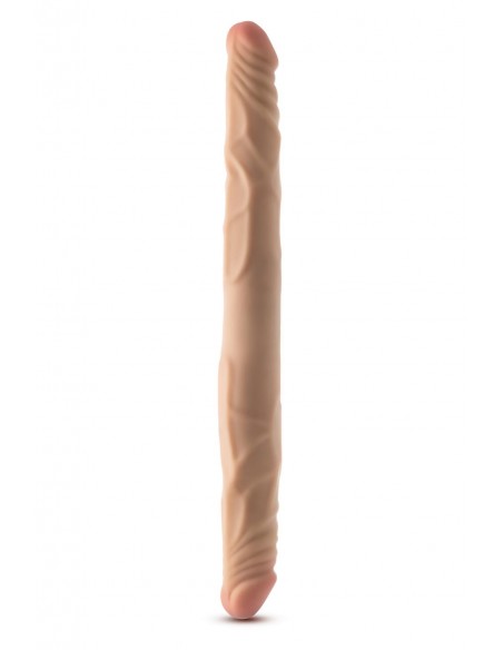 DR. SKIN PLUS 14â€ POSABLE DOUBLE DONG BEIGE