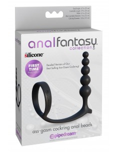 ANAL FANTASY COLLECTION ASS-GASM COCKRING ANAL BEADS BLACK 2