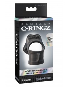 FANTASY C-RINGZ ROCK HARD RING & BALL-STRETCHER BLACK 2