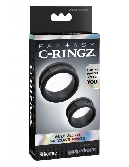 FANTASY C-RINGZ MAX-WIDTH SILICONE RINGS BLACK