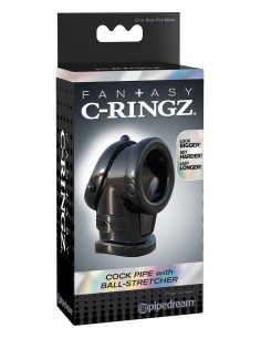 FANTASY C-RINGZ COCK PIPE WITH BALL-STRETCHER BLACK 2