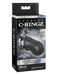 FANTASY C-RINGZ EXTREME SILICONE COCK BLOCKER BLACK 2
