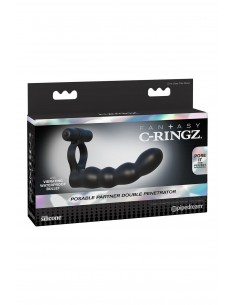 FANTASY C-RINGZ POSABLE PARTNER DOUBLE PENETRATOR BLACK 2
