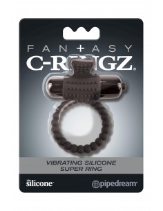 FANTASY C-RINGZ VIBRATING SILICONE SUPER RING BLACK 2