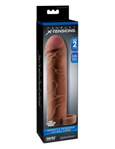 FANTASY X-TENSIONS PERFECT 2 INCH EXTENSION WITH BALL STRAP BROWN 2