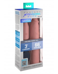 FANTASY X-TENSIONS ELITE 9 INCH SLEEVE VIBRATING 3 INCH PLUG WITH REMOTE LIGHT 2
