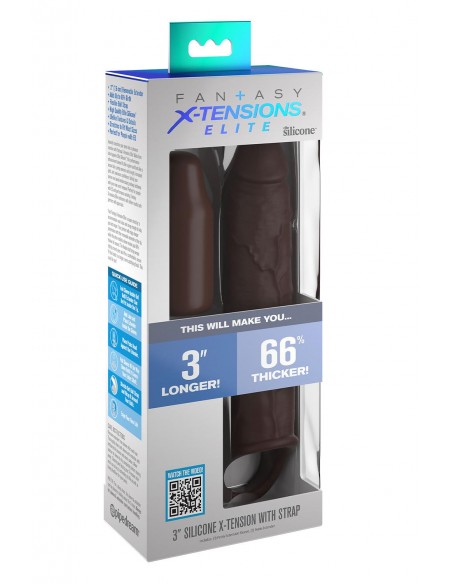 FANTASY X-TENSIONS ELITE 7 INCH EXTENSION WITH STRAP BROWN