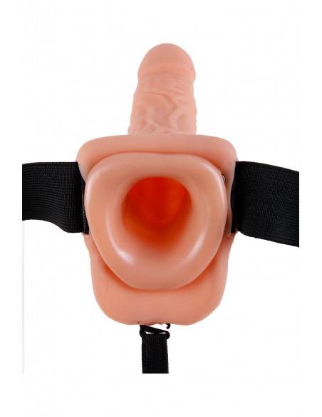 FETISH FANTASY SERIES 7 INCH HOLLOW STRAP-ON WITH BALLS LIGHT