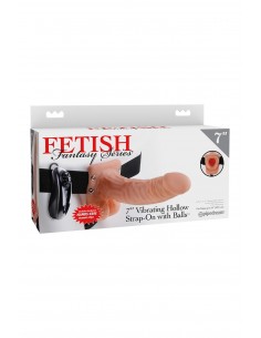 FETISH FANTASY SERIES 7 INCH VIBRATING HOLLOW STRAP-ON WITH BALLS LIGHT 2