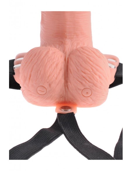 FETISH FANTASY SERIES 6 INCH HOLLOW STRAP-ON WITH REMOTE LIGHT