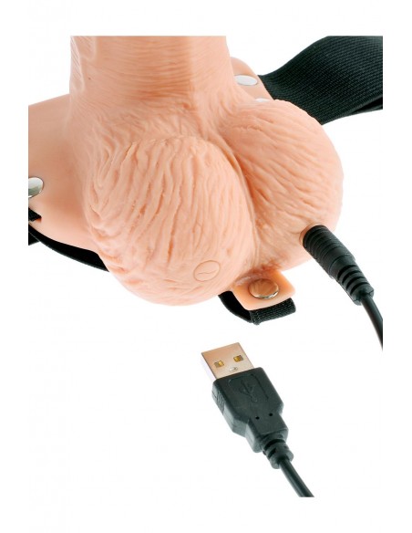 FETISH FANTASY SERIES 6 INCH HOLLOW STRAP-ON WITH REMOTE LIGHT