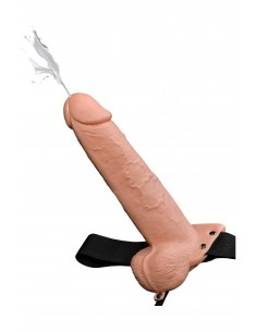 FETISH FANTASY SERIES 9 INCH SQUIRTING HOLLOW STRAP-ON LIGHT