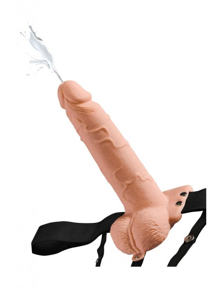 FETISH FANTASY SERIES 7 INCH SQUIRTING HOLLOW STRAP-ON LIGHT