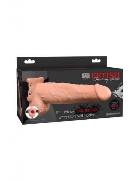FETISH FANTASY SERIES 9 INCH SQUIRTING HOLLOW STRAP-ON LIGHT