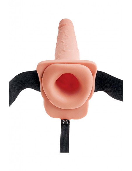 FETISH FANTASY SERIES 9 INCH SQUIRTING HOLLOW STRAP-ON LIGHT