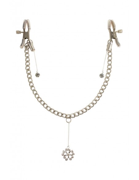 FETISH FANTASY SERIES CRYSTAL NIPPLE CLAMPS SILVER