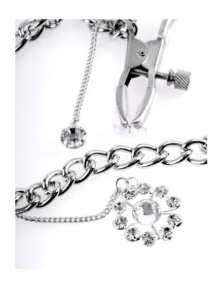 FETISH FANTASY SERIES CRYSTAL NIPPLE CLAMPS SILVER