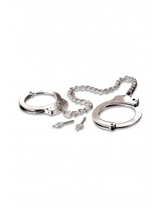 FETISH FANTASY SERIES METAL LEG CUFFS SILVER