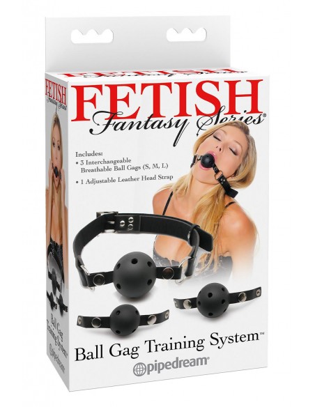 FETISH FANTASY SERIES BALL GAG TRAINING SYSTEM BLACK