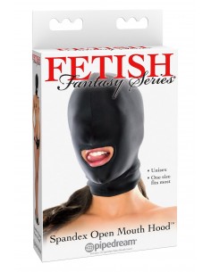 FETISH FANTASY SERIES SPANDEX OPEN MOUTH HOOD BLACK 2