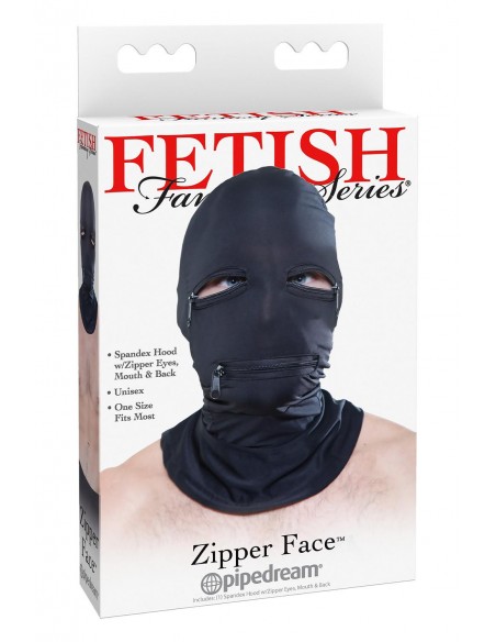 FETISH FANTASY SERIES ZIPPER FACE HOOD BLACK