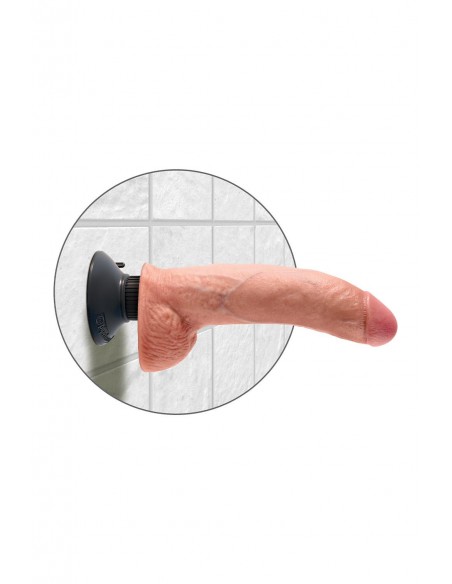 KING COCK 9 INCH VIBRATING COCK WITH BALLS LIGHT
