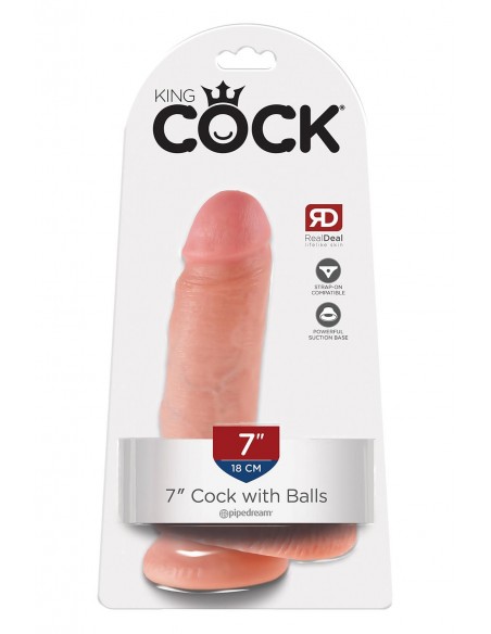 KING COCK 7 INCH COCK WITH BALLS LIGHT
