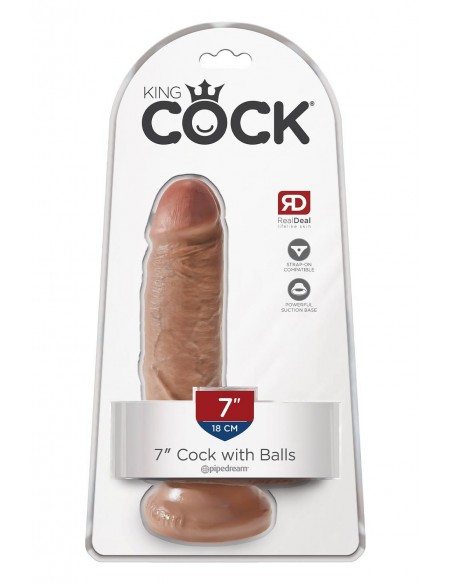 KING COCK 7 INCH COCK WITH BALLS TAN