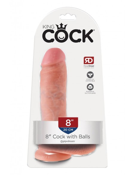 KING COCK 8 INCH COCK WITH BALLS LIGHT