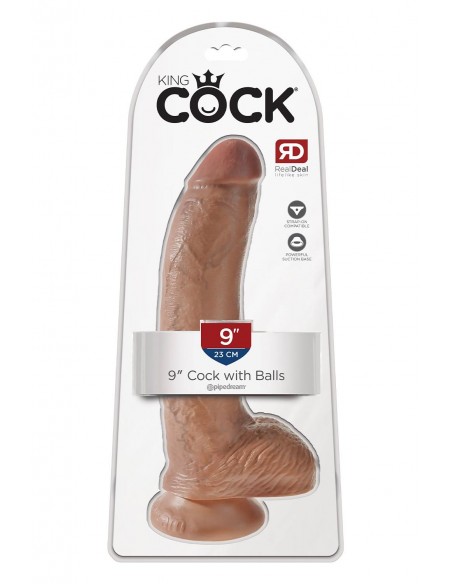 KING COCK 9 INCH COCK WITH BALLS TAN