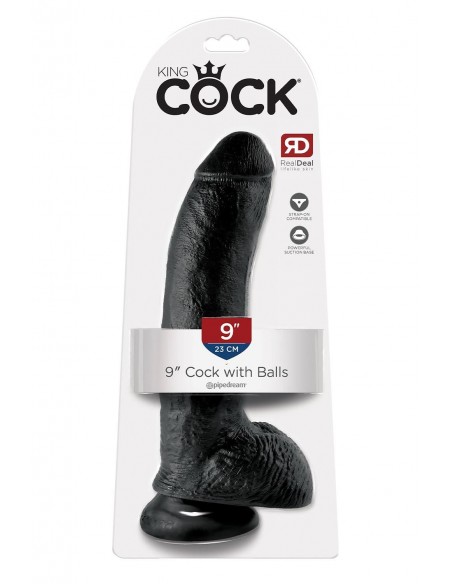 KING COCK 9 INCH COCK WITH BALLS BLACK