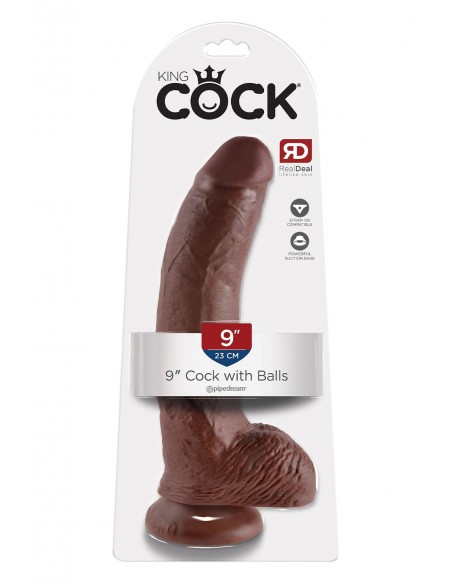 KING COCK 9 INCH COCK WITH BALLS BROWN