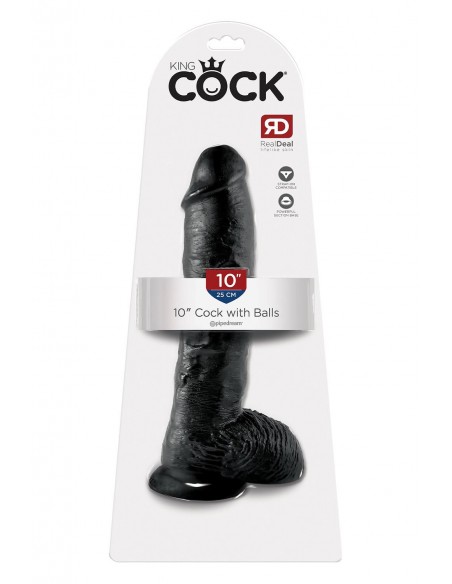 KING COCK 10 INCH COCK WITH BALLS BLACK