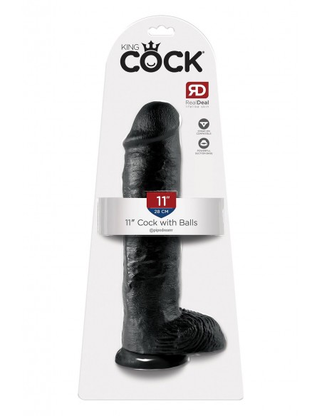 KING COCK 11 INCH COCK WITH BALLS BLACK