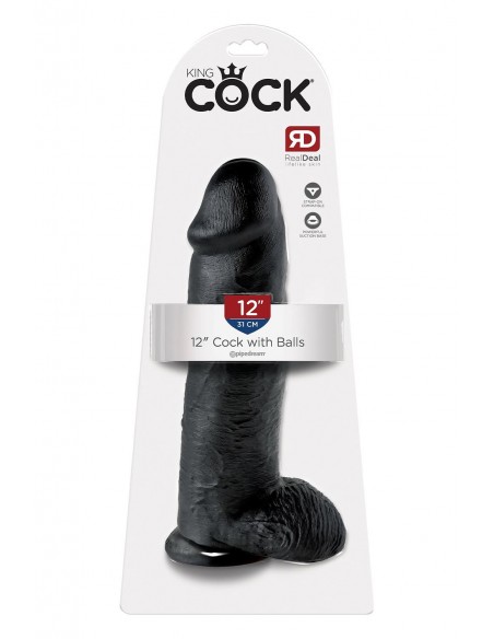 KING COCK 12 INCH COCK WITH BALLS BLACK