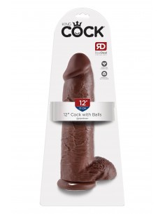 KING COCK 12 INCH COCK WITH BALLS BROWN 2