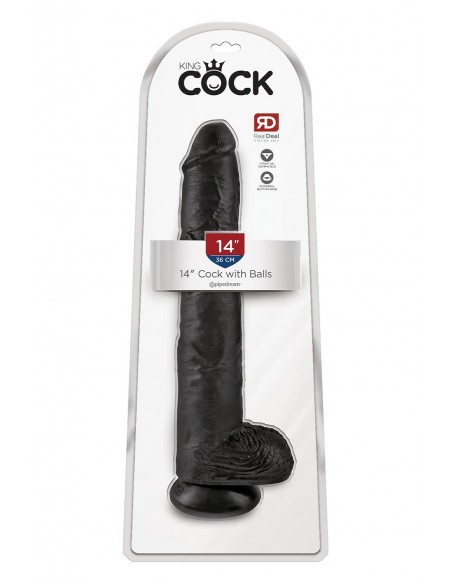 KING COCK 14 INCH COCK WITH BALLS BLACK