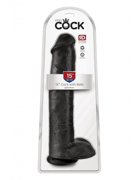 KING COCK 15 INCH COCK WITH BALLS BLACK