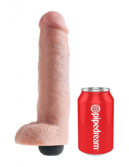 KING COCK 10 INCH SQUIRTING COCK WITH BALLS LIGHT