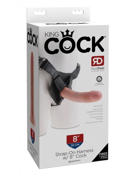 KING COCK STRAP ON HARNESS WITH 8 INCH COCK LIGHT
