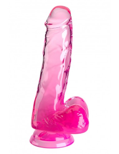 KING COCK CLEAR 6 INCH COCK WITH BALLS PINK