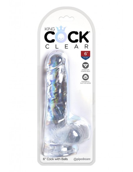KING COCK CLEAR 6 INCH COCK WITH BALLS CLEAR