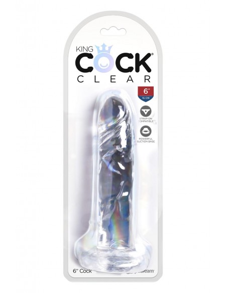 KING COCK CLEAR 6 INCH CLEAR