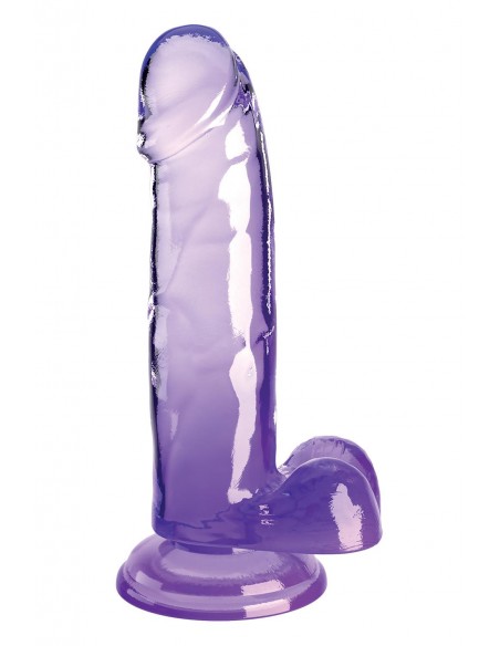 KING COCK CLEAR 7 INCH COCK WITH BALLS PURPLE