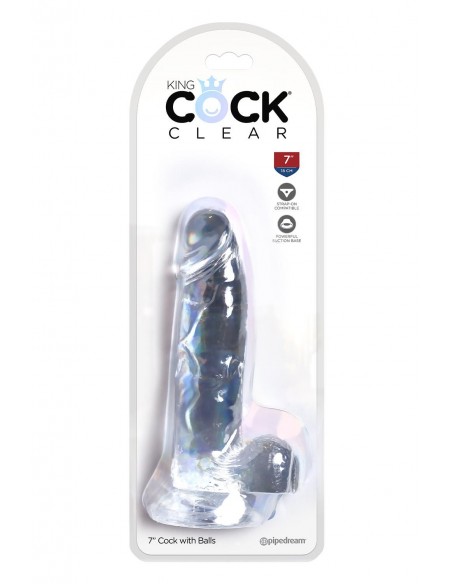 KING COCK CLEAR 7 INCH COCK WITH BALLS CLEAR